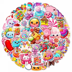 cartoon candy graffiti stickers, luggage, phone cases, water bottles, guitar helmets, non repeating stickers