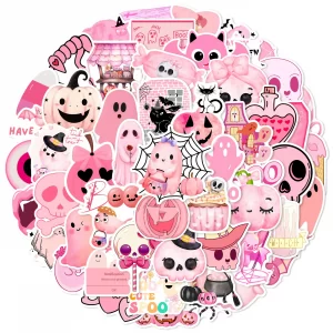 new pink Halloween graffiti stickers for party decoration, phone cases, tablets, water bottles