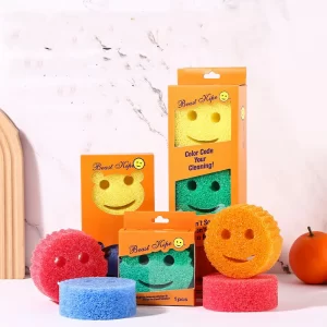 Smiling face cleaning wipe, imitation loofah sponge wipe, household kitchen cleaning, dishwashing cotton