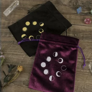 13x18cm Moon and Lunar Eclipse Changes Tarot Card Special Card Bag Card Small Items Jewelry Crystal Stone Storage Bag