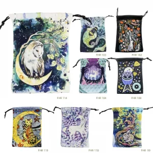 13x18cm Tarot Bag New Colorful Animal Printed Velvet Bag Christmas Gift Accessories Bundle Pocket Storage