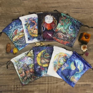 Colorful double-sided animal velvet bag, thick velvet tarot card bag, portable speed pocket, Christmas gift bag