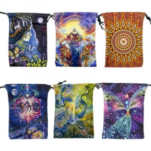 New 13x18cm double-sided printed composite velvet home decoration gift tarot card storage bag