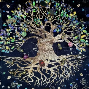 New 64cm Constellation Pearl Velvet Talob Tree of Life Pentacles 4 elements