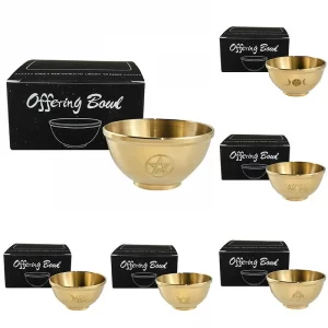 Three phase Moon Five pointed Star Aromatherapy Copper Bowl Energy Ceremony Candlestick Brass Bowl Meditation Surrounding Crystal Stone Decorative Bowl